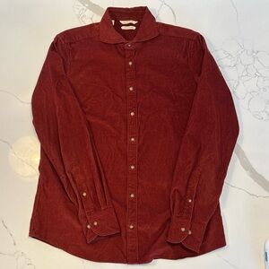 suitsupply Men’s  Corduroy Slim Fit Long Sleeve Button Shirt Size 16